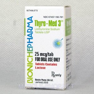Thyro-Med 3 (Liothyronine Sodium) 25 mcg/tab 60Tablets Bioniche Pharma